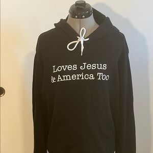 Bella Canvas Black Hoodie with White Text